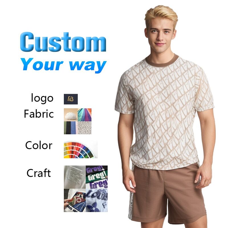 Kaos Grafis Katun Tebal Kerah O-Neck Bordir Kustom Cepat Cepat Kura-kura Leher Palsu Dengan Logo