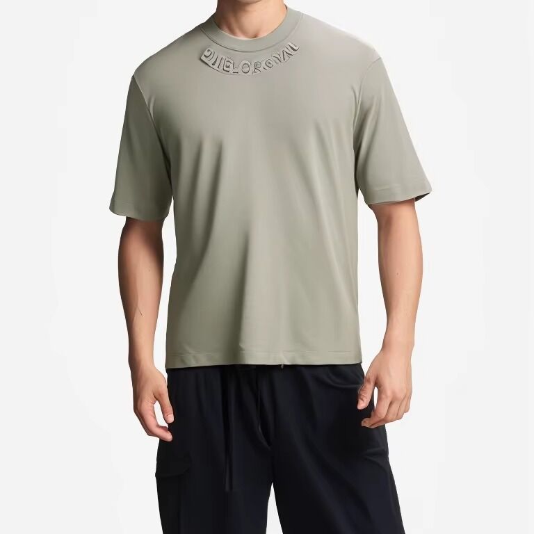 Kaos oblong pria oversized baru bergaya dengan logo cetak khusus dari kain poliester mesh