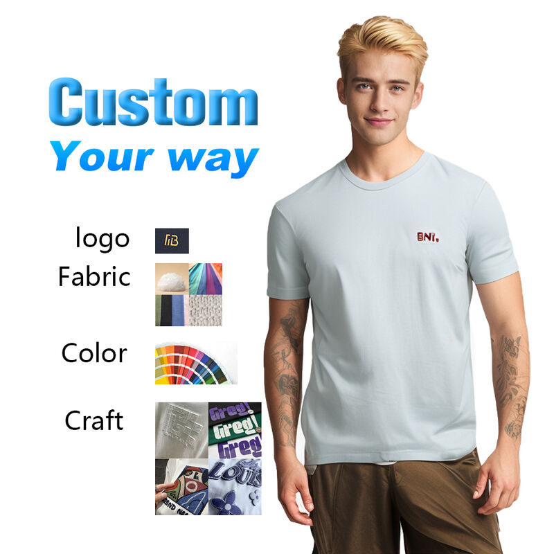 Kaos Olahraga Pria Leher Kru Longgar Berkualitas Tinggi Musim Panas, Pakaian Atasan Katun Bernapas untuk Lari Outdoor