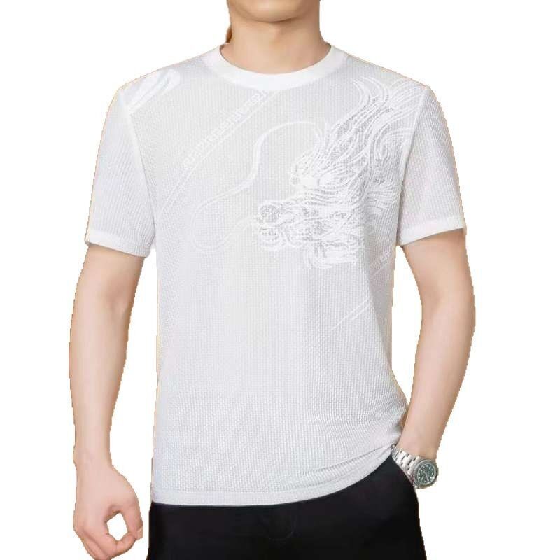 Pabrik Langsung Knitwear Crewneck Pria Bernafas Logo lengan pendek Golf T-shirt