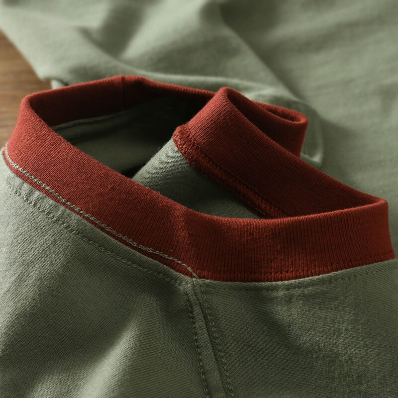 Grosir Pabrikan T-shirt Jahit Blok Warna Kustom Unisex Berat Kualitas Tinggi T-shirt Patchwork Dua Nada