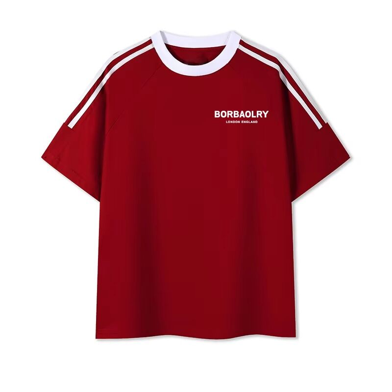 Kaos Katun Rajut O-Neck Regular Pria Nyaman Kaos Pria Campuran Katun Sablon Manis