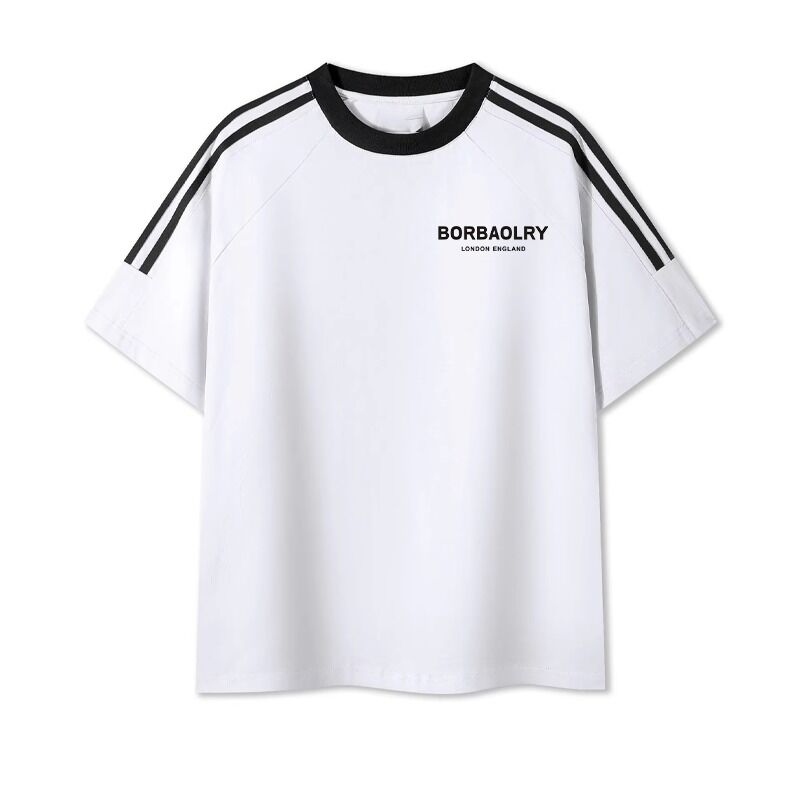 Kaos Katun Rajut O-Neck Regular Pria Nyaman Kaos Pria Campuran Katun Sablon Manis