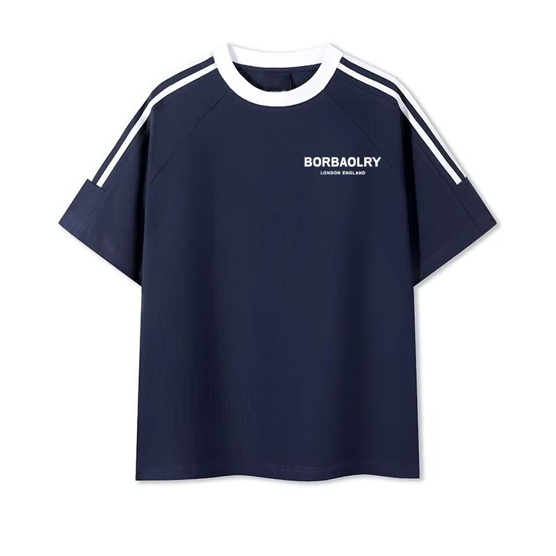 Kaos Katun Rajut O-Neck Regular Pria Nyaman Kaos Pria Campuran Katun Sablon Manis