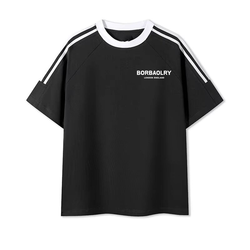 Kaos Katun Rajut O-Neck Regular Pria Nyaman Kaos Pria Campuran Katun Sablon Manis