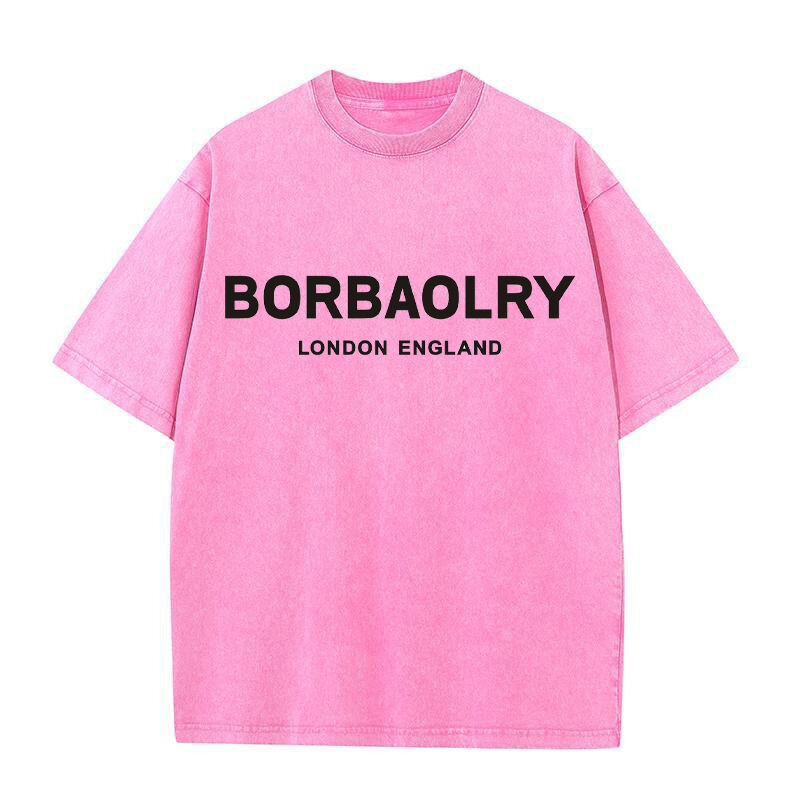 Custom Boxy Heavyweight 280g Pullover tebal laki-laki Vintage Distress Acid Wash Tshirt kaos t