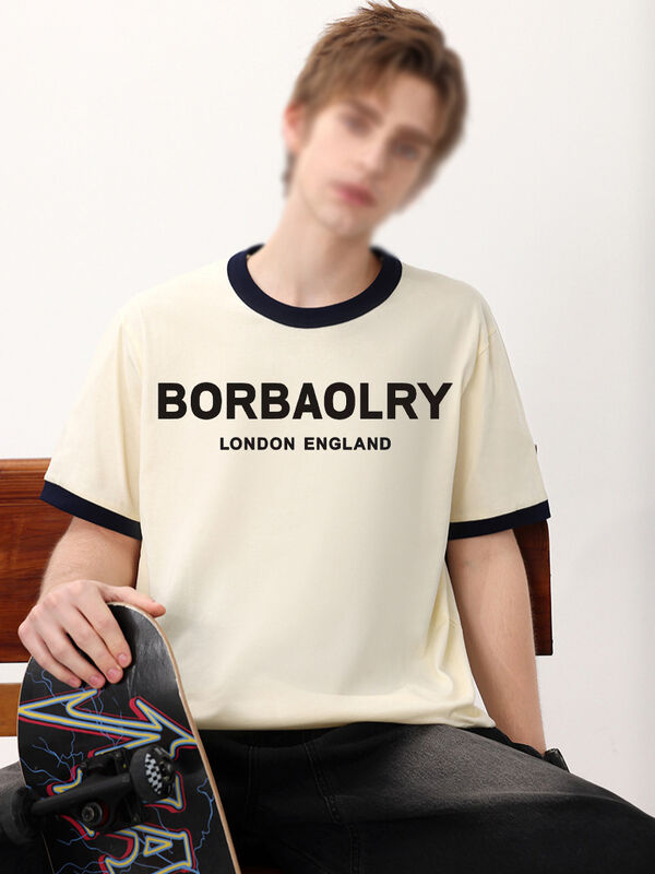 Kaos Desainer Merek Terkenal Terlaris Katun Murni Kaos Mewah Tren Pria Pakaian Desainer Tampan