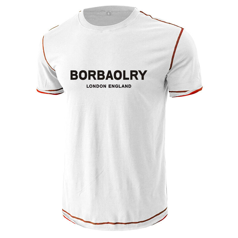 Logo yang disesuaikan pada T-shirt Gym Kompresi Kebugaran Pengeringan Cepat Otot Bernafas Pria Pakaian Olahraga Lengan Atletik T-shirt ketat