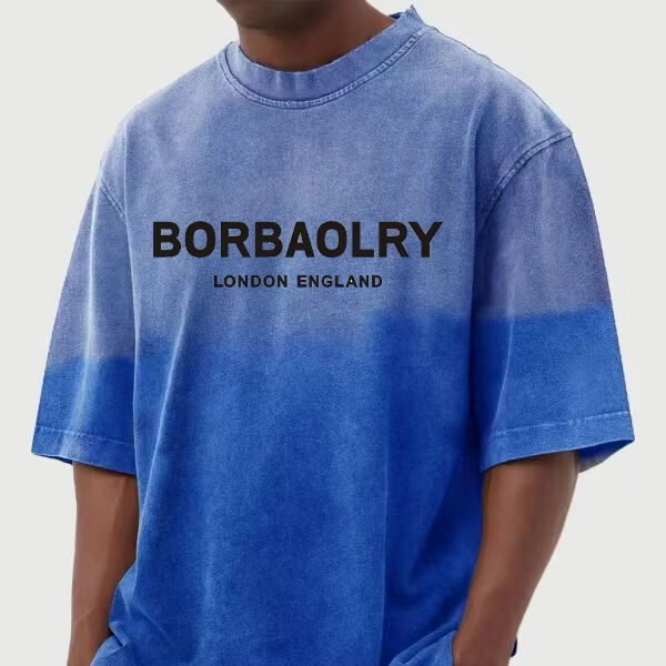 Kaos T-shirt Lengan Pendek Pria Cuci Gradasi Personal