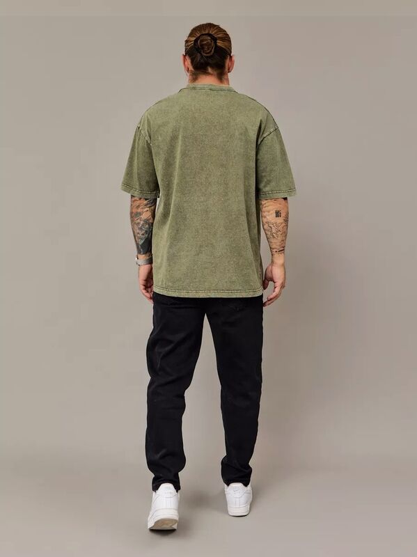 Kaos Pria Kualitas Terbaik Gaya High Street Longgar Kaos Oversized Melar Kaos Grafis Crop Top Esensial Musim Panas Kaos