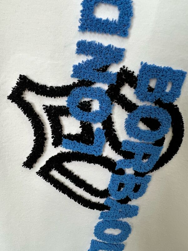 Kaos Putih Pria, Cetakan Surat Flocking, Lengan Pendek Casual Top 100% katun Kaos Pria