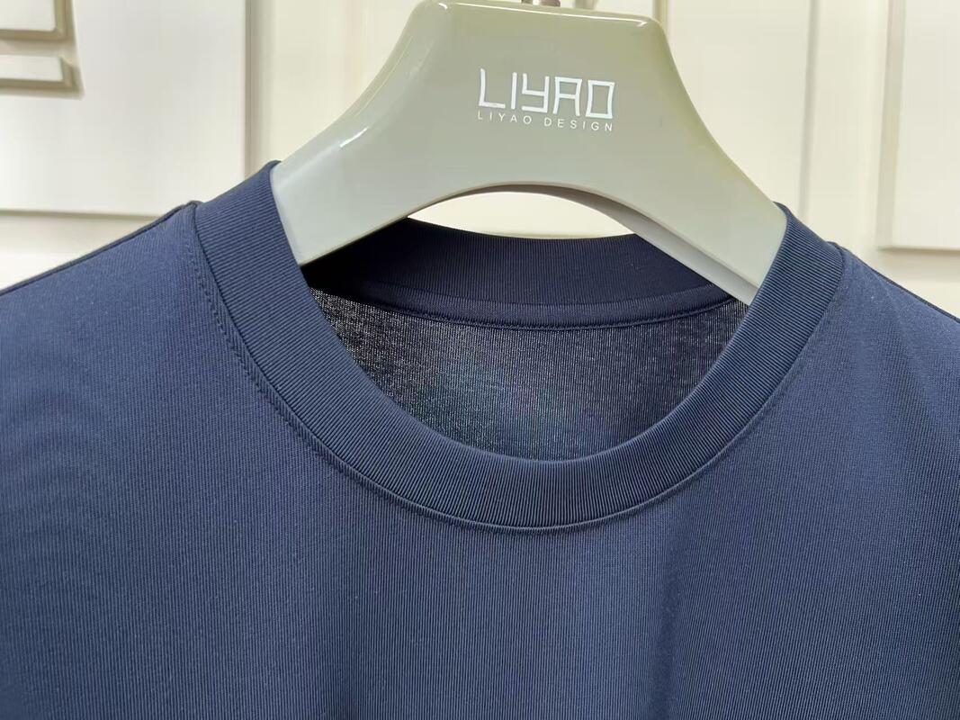 Pria Solid Color Cotton Crew Neck Short - Sleeve Cotton T-Shirt pabrik ODM Pria T-Shirt lengan pendek