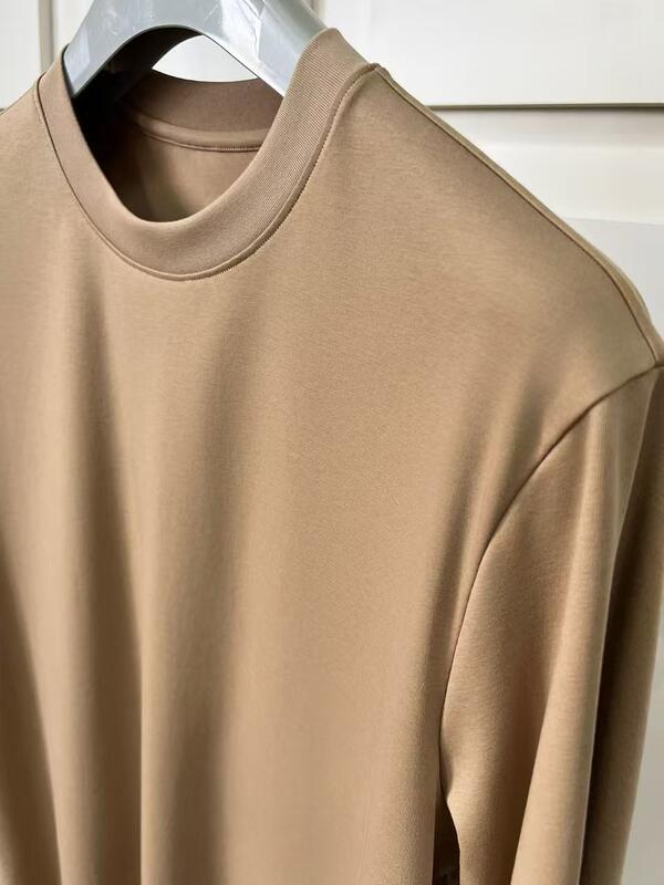 Pria Solid Color Cotton Crew Neck Short - Sleeve Cotton T-Shirt pabrik ODM Pria T-Shirt lengan pendek