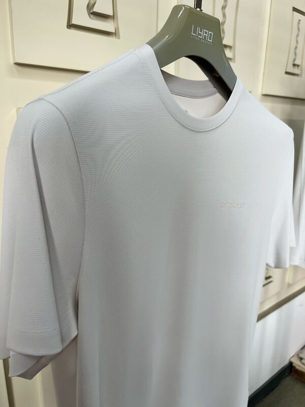 Atasan & Celana Pendek Lengan Pendek Olahraga Pria Abu-abu Muda, Kaos Pria yang Nyaman & Bernapas