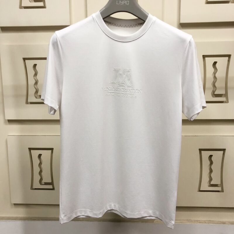 Kaos Katun Organik Premium Pria dengan Logo Emboss, Kain Lembut & Menyerap Keringat untuk Pakaian Kasual & Bisnis Kaos Pria