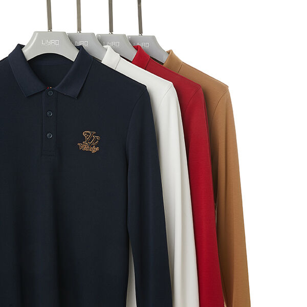 Elastisitas Tinggi Ramah Kulit Fashion polos Baju lengan panjang Pakaian Kaos Kaos Pria Kaos Polo Kualitas Tinggi