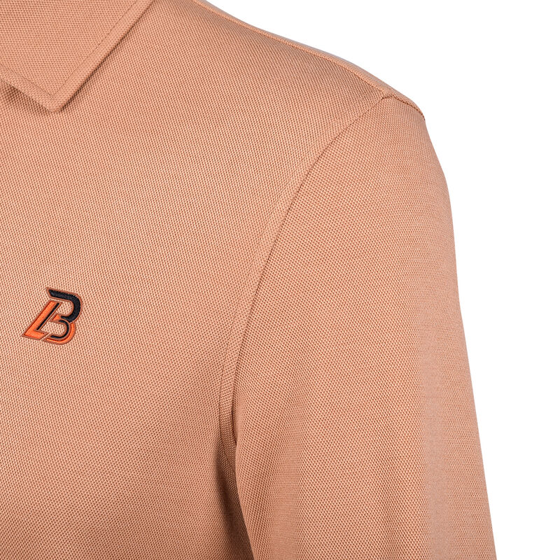 Kaos Polo Lengan Panjang Pria 100% Katun Polos Sehari-hari Kasual Elastisitas Tinggi Anti-Pilling Kustom