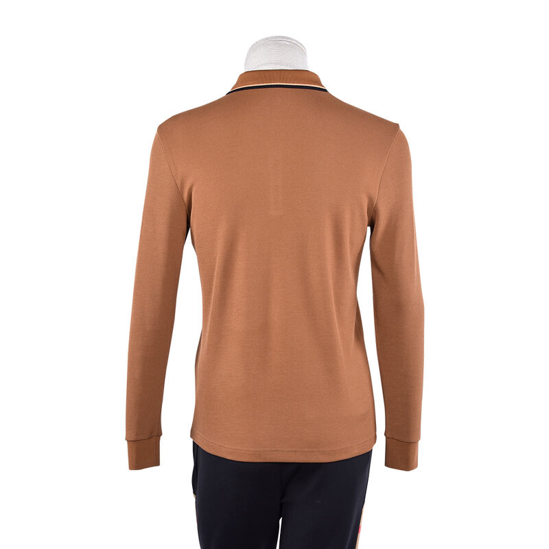 Hot Selling Desain Anti-Pilling Warna Biasa Kaos Polo Lengan Panjang Baru Kontras Kerah Desain Logo Khusus