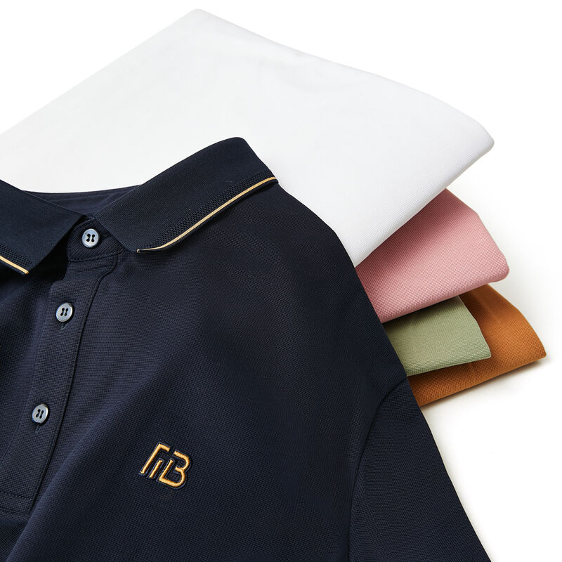 Kualitas tinggi warna kontras pada leher dan manset 100% kapas Polo bordir murah Pria lengan pendek Polo T-shirt