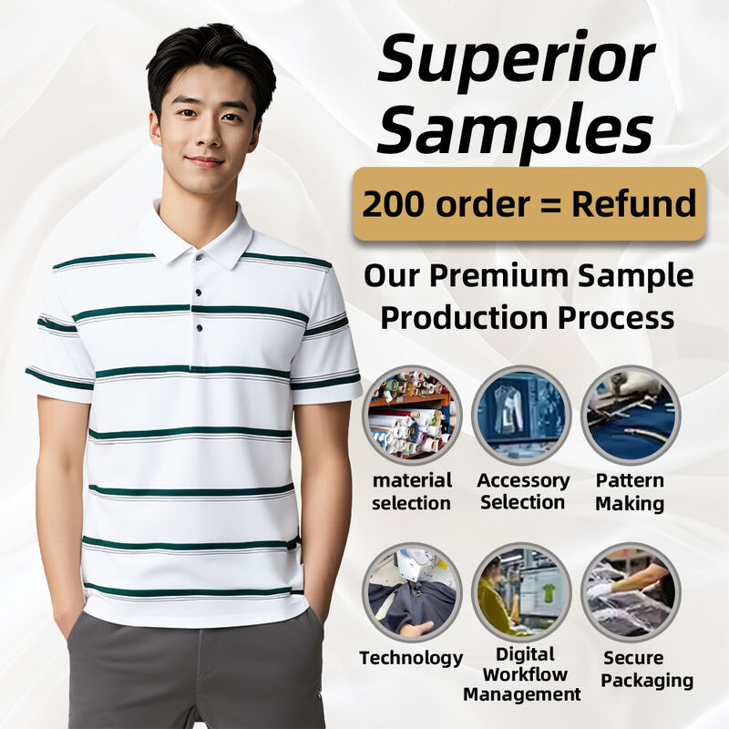 Kemeja Polo Oversized Garis Cepat Kirim Tren Mode Baru Kemeja Polo Kustom