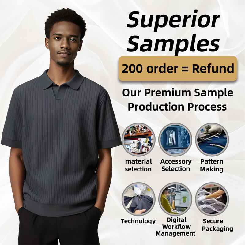 Custom Pria Polo Shirt Outfit dengan lengan pendek Old Money & New Trend Summer Cotton Knit Sweater Plain Knit T-Shirt