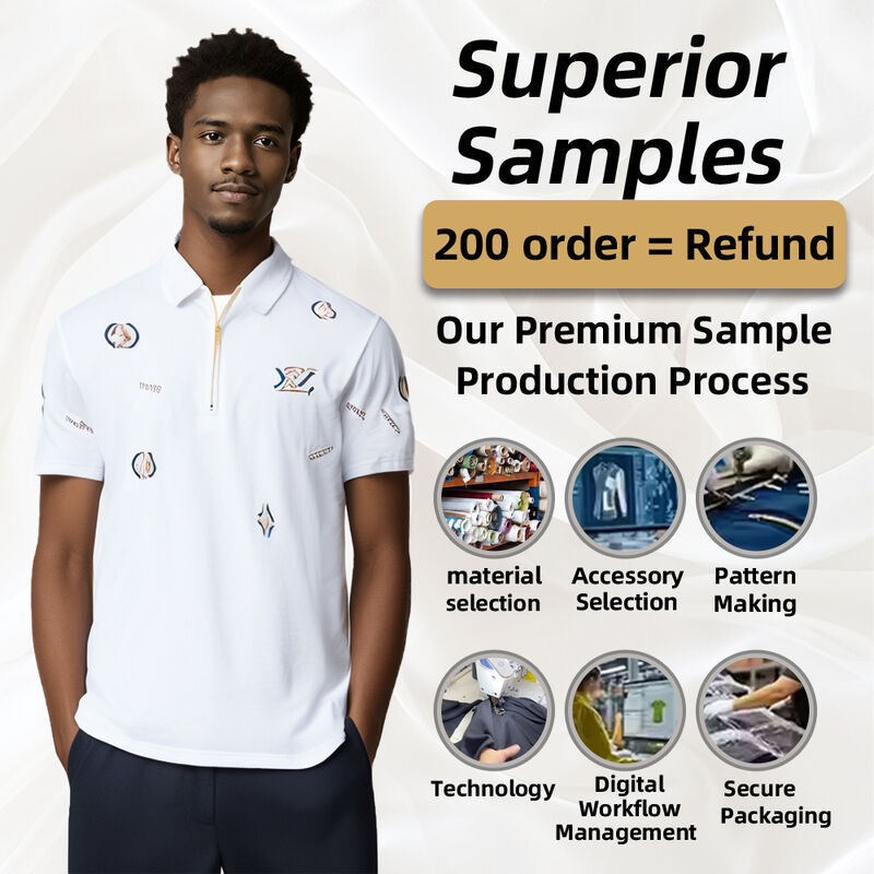 Mantel Lengan Pendek Pria Kasual Trendi Pabrikan Kain Tenun Polos Bordir Kerah Serbaguna Basis Anti-Pilling Pemuda