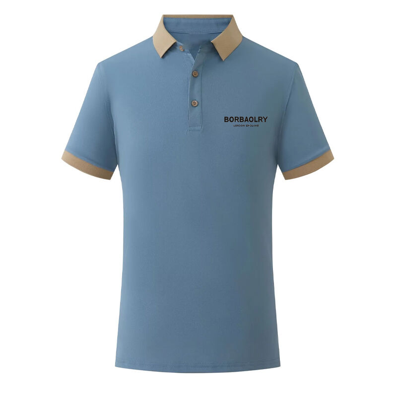 Pakaian Golf Populer Musim Semi dan Panas Grosir 200 Gram Lengan Pendek Kerah Gulung