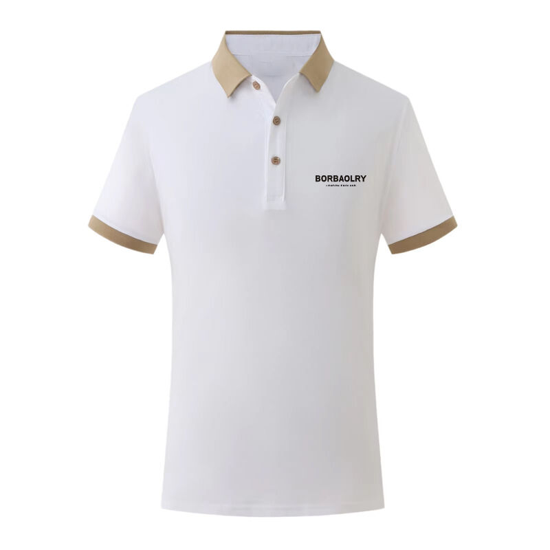 Pakaian Golf Populer Musim Semi dan Panas Grosir 200 Gram Lengan Pendek Kerah Gulung
