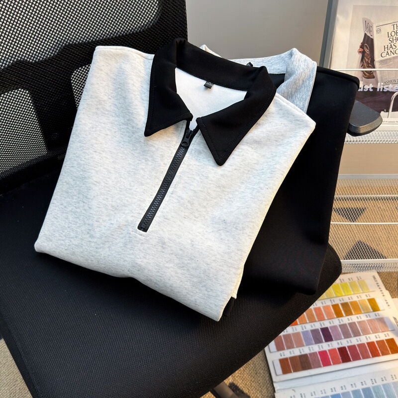 Kualitas Tinggi Grosir Pakaian Pria Kemeja Ritsleting Ukuran Besar Produsen Kemeja Berlengan Singkat kosong untuk Pria