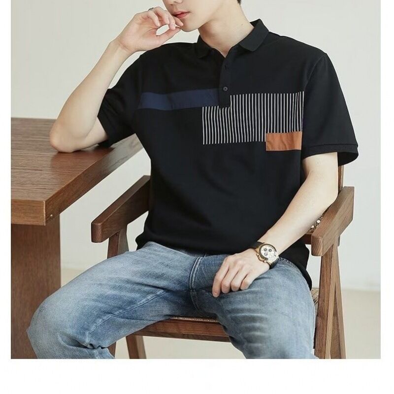 Custom Logo Golf lengan pendek untuk Polo Shirt Bernafas cepat kering dibuat katun Solid Pola untuk Golf musim panas kering