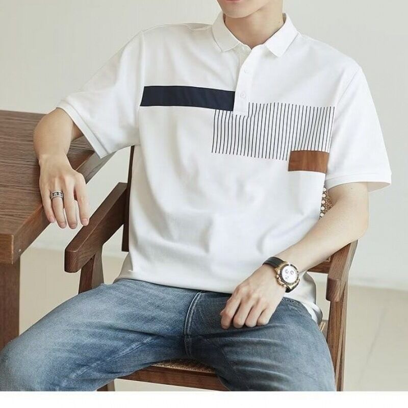 Custom Logo Golf lengan pendek untuk Polo Shirt Bernafas cepat kering dibuat katun Solid Pola untuk Golf musim panas kering