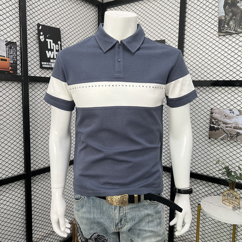Kaos lapel lengan pendek pria yang cocok untuk olahraga di luar ruangan seperti golf dan tenis Kaos polo fashion