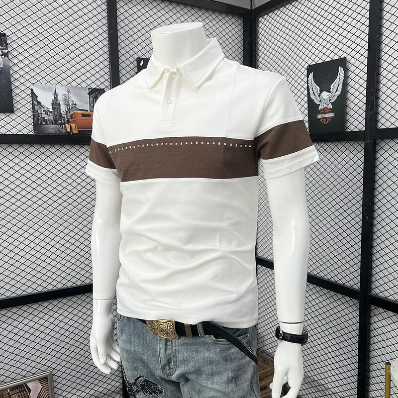 Kaos lapel lengan pendek pria yang cocok untuk olahraga di luar ruangan seperti golf dan tenis Kaos polo fashion
