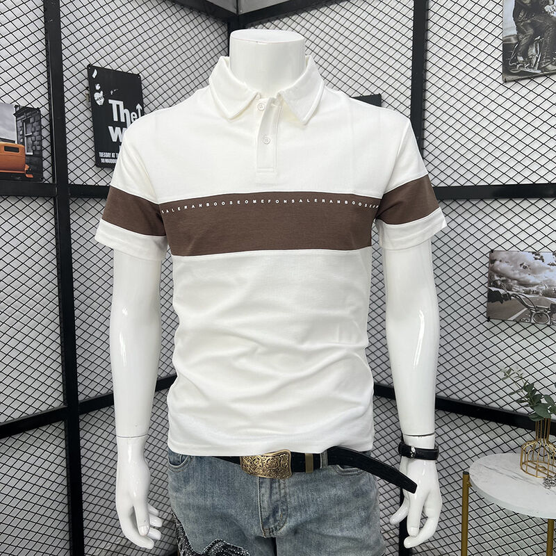 Kaos lapel lengan pendek pria yang cocok untuk olahraga di luar ruangan seperti golf dan tenis Kaos polo fashion