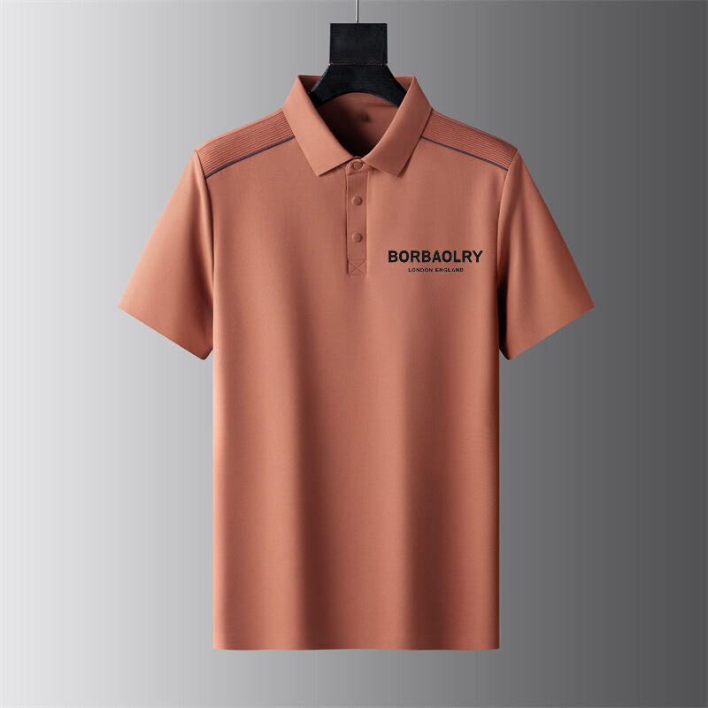 Musim panas lengan pendek kaos polo bisnis kaos pria lapel tipis setengah lengan tren bisnis kasual