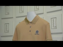 High Elasticity Breathable Custom Polo Shirt dengan Logo Bordir untuk Pakaian Pria